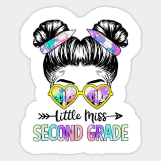 Little Miss Second Grade Girls Back To School Shirt Daughter Sticker